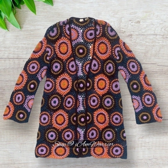 Anthropologie Moth boho circle crochet cardigan *shop@iamwarrior - Picture 7 of 12